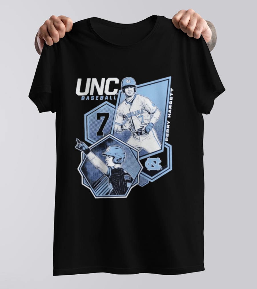 UNC Baseball Perry Hargett 7 North Carolina Collage T-Shirt