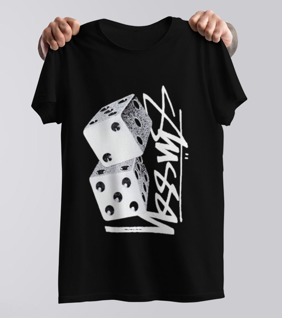 Pla Skateboarding Stussy Dice Stacked Six Side Metal T-Shirt