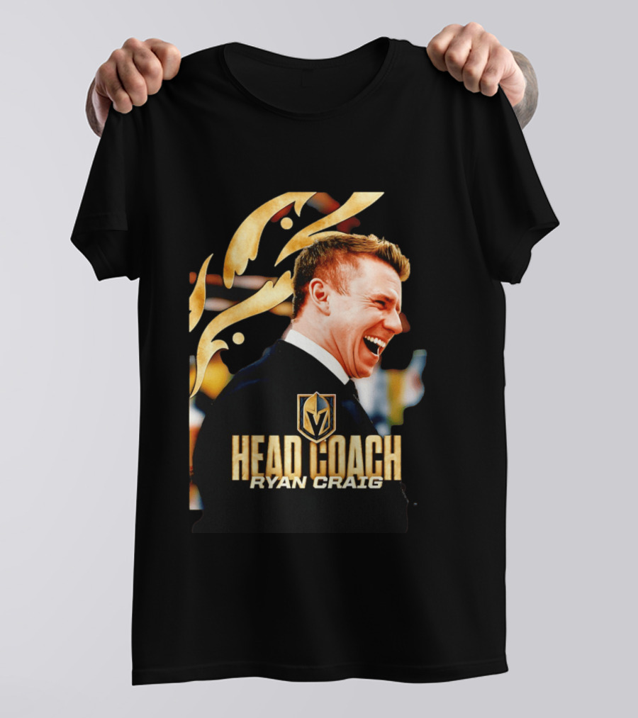 Head Coach Ryan Craig Henderson Silver Knights Golden T-Shirt