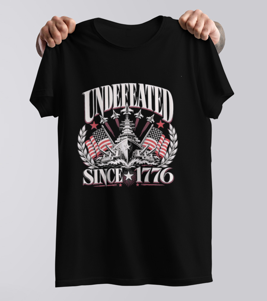 Undefeated Since 1776 American Patriotic Flags And Eagles T-Shirt