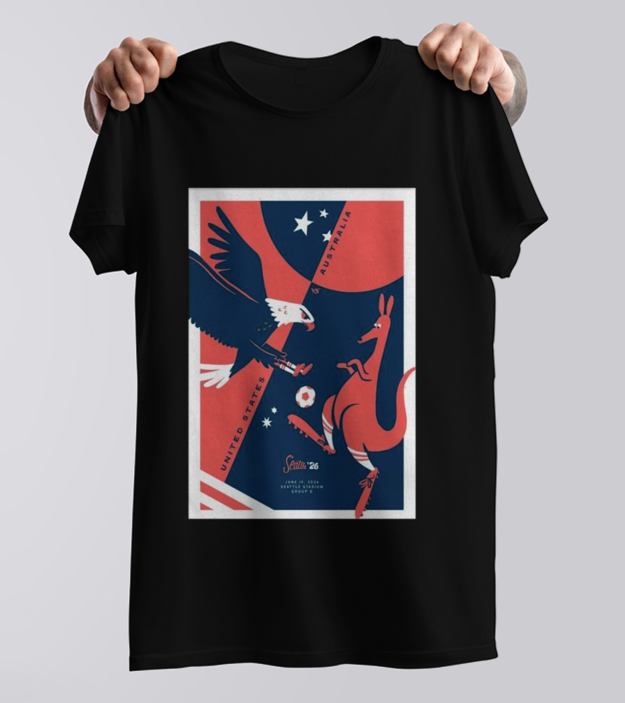 United States Vs Australia June 19 2026 Seattle Stadium Soccer Match T-Shirt