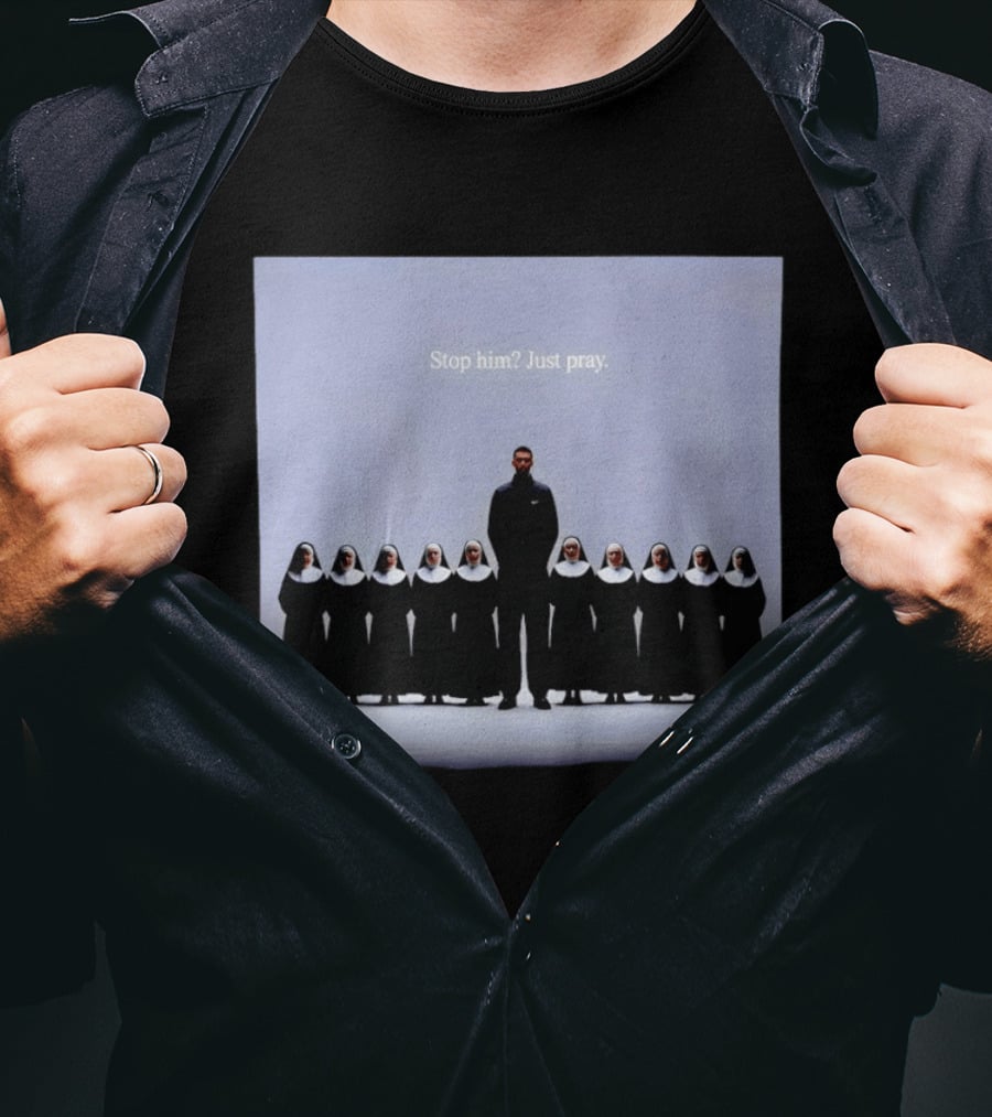 Wemby And The Nuns San Antonio Spurs Basketball Stop Him Just Pray T-Shirt