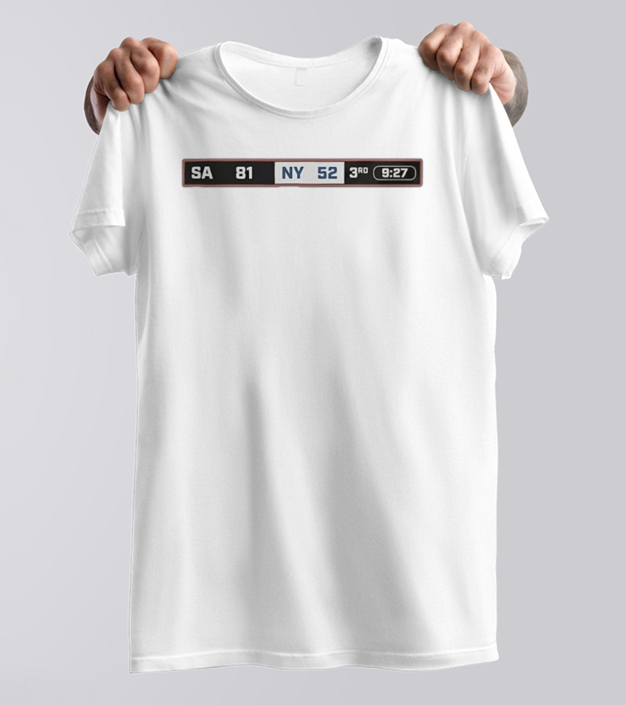 SA 81 NY 52 The Comeback Begins 3rd Quarter 9:27 Time T-Shirt