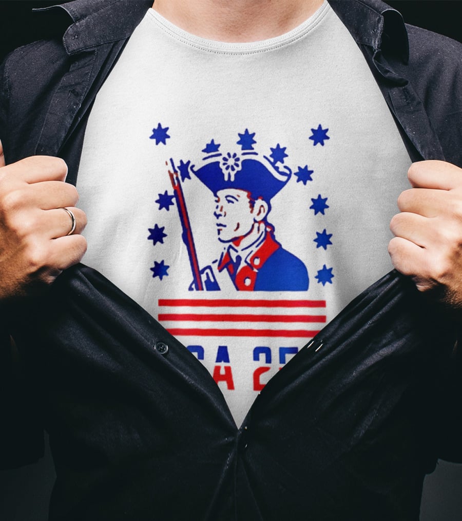 USA 250 Minuteman Stars Stripes Patriotic America 250th Anniversary T-Shirt