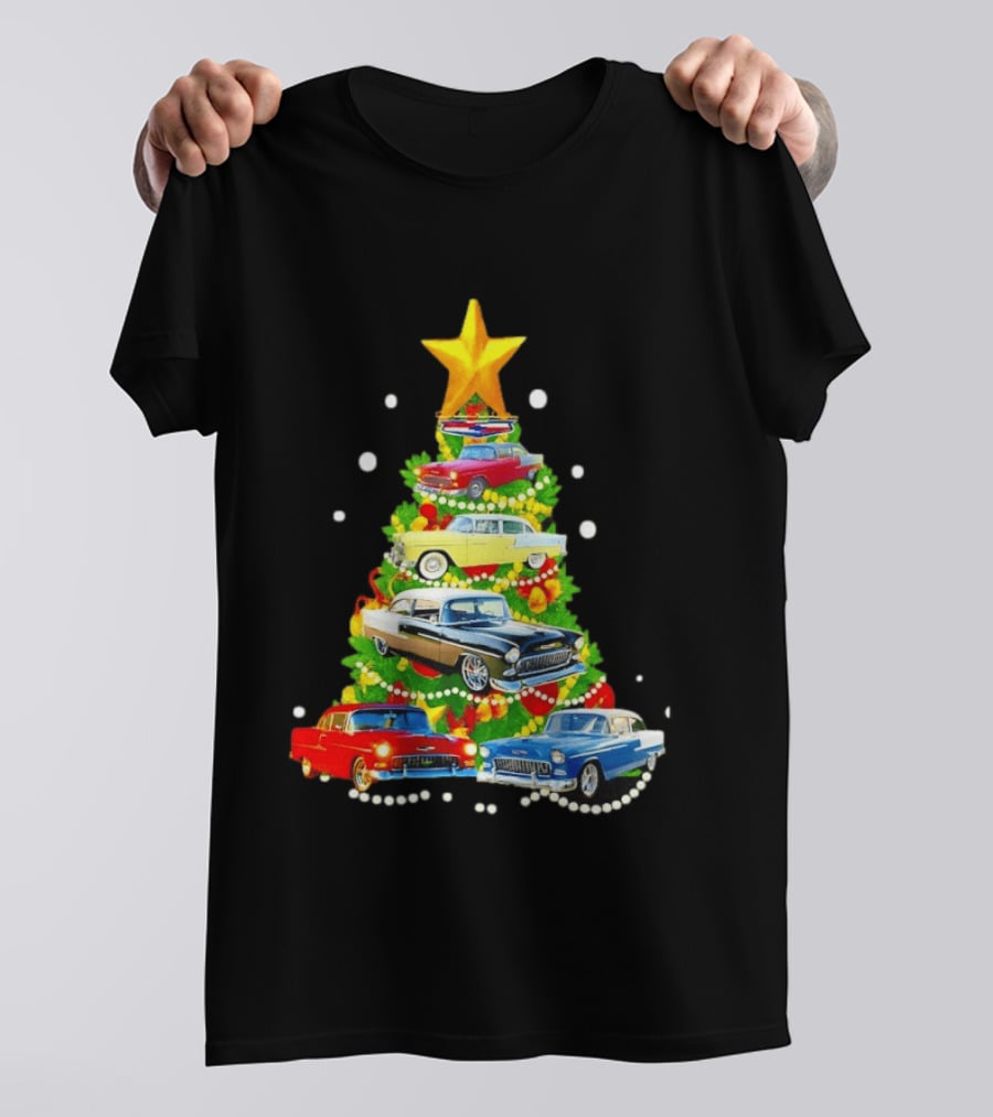 1955 Chevy Christmas Tree Holiday Vintage Car Enthusiasts T-Shirt