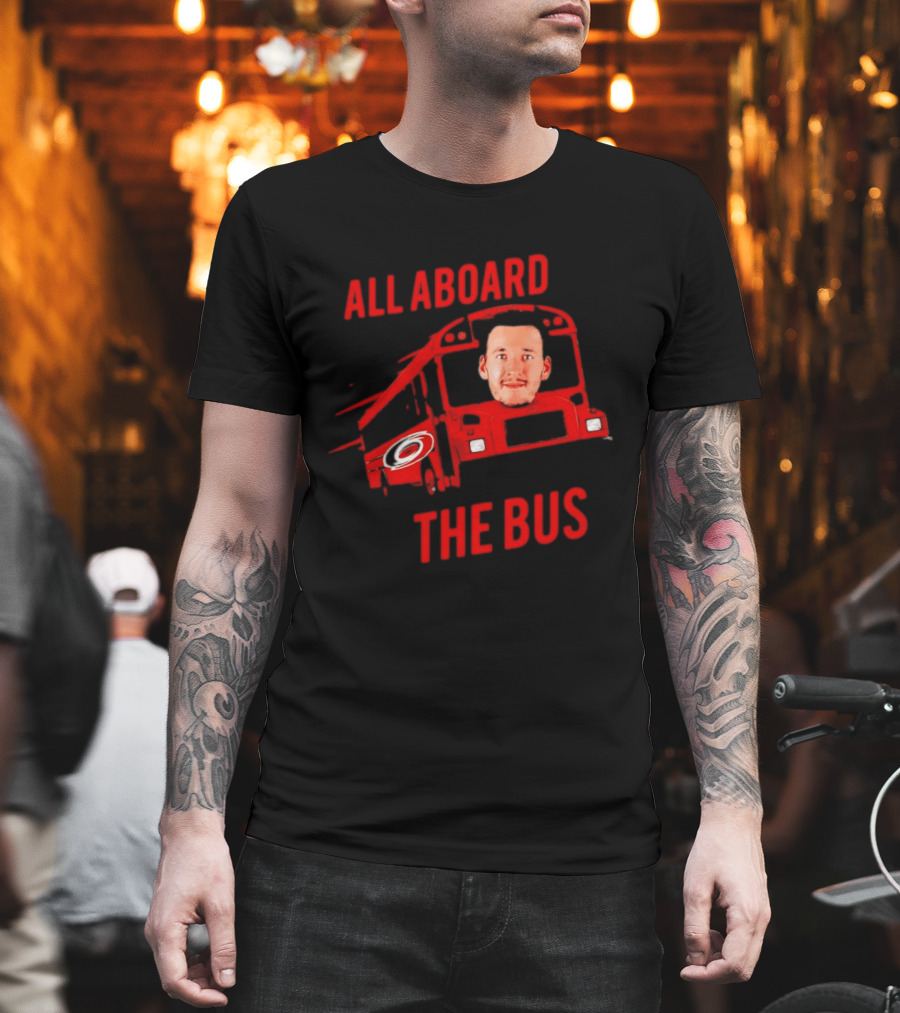 Andrei Svechnikov All Aboard The Bus Carolina Hurricanes NHL Hockey Player T-Shirt