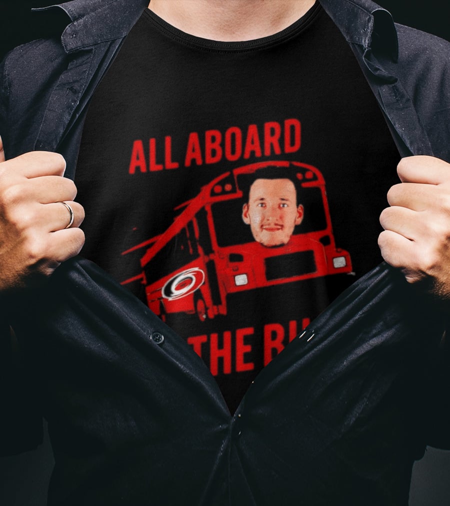 Andrei Svechnikov All Aboard The Bus Carolina Hurricanes NHL Hockey Player T-Shirt