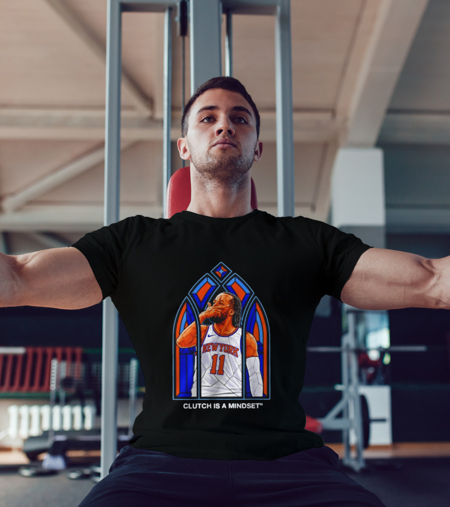 New York Knicks Jalen Brunson Number 11 Clutch Is A Mindset Stained Glass T-Shirt