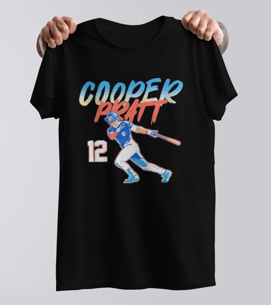 Cooper Pratt Swinging Baseball Number 12 T-Shirt