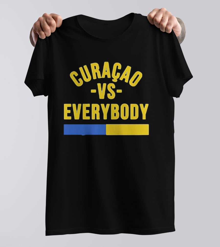 Curaçao VS Everybody Caribbean Island Pride Yellow Blue T-Shirt