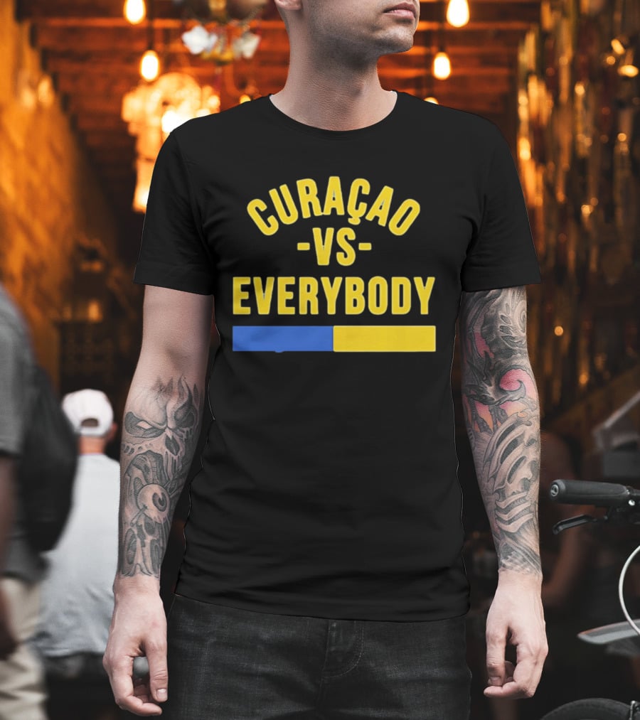Curaçao VS Everybody Caribbean Island Pride Yellow Blue T-Shirt