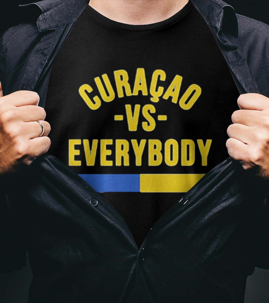 Curaçao VS Everybody Caribbean Island Pride Yellow Blue T-Shirt