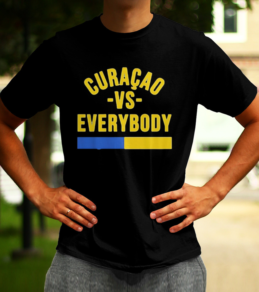 Curaçao VS Everybody Caribbean Island Pride Yellow Blue T-Shirt