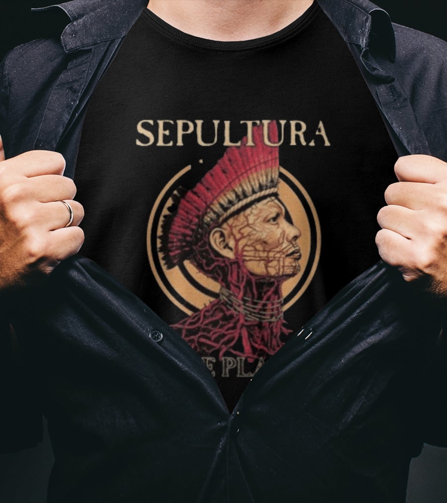 Sepultura Roots Bloody Roots The Place Iconic Indigenous T-Shirt
