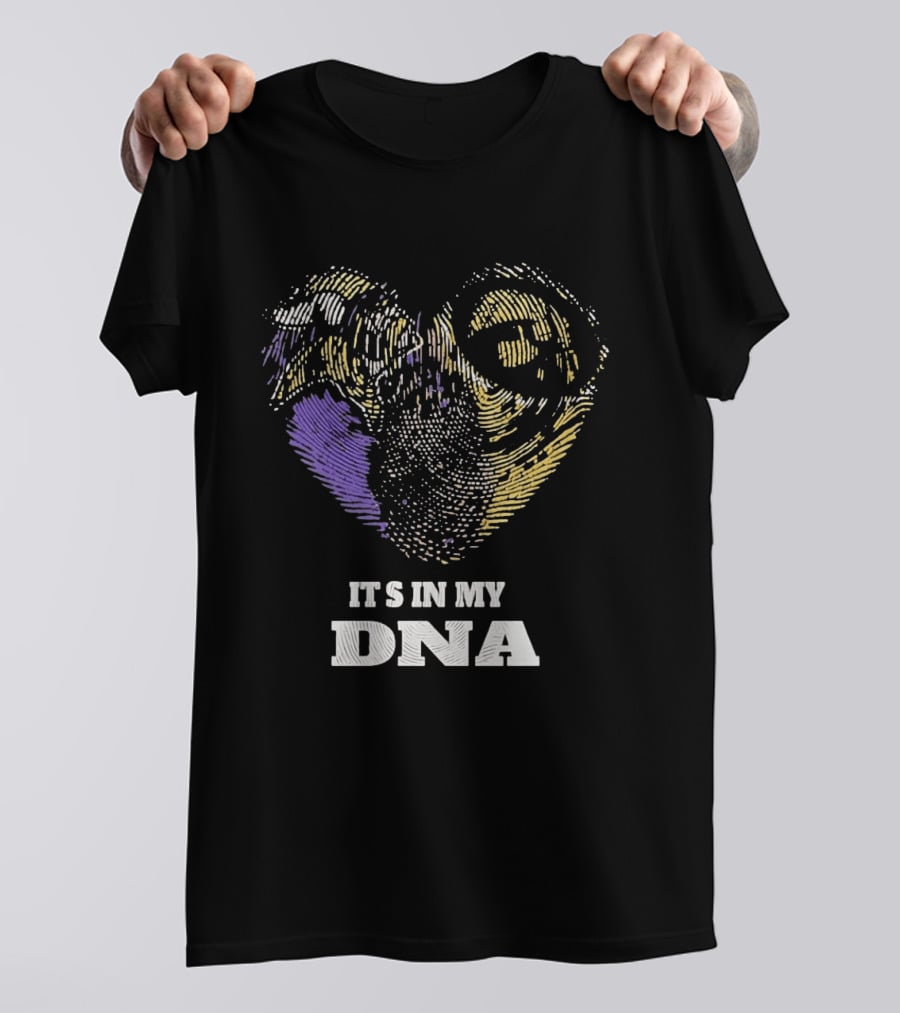 Minnesota Vikings Iowa Hawkeyes It's In My DNA Heartprint T-Shirt
