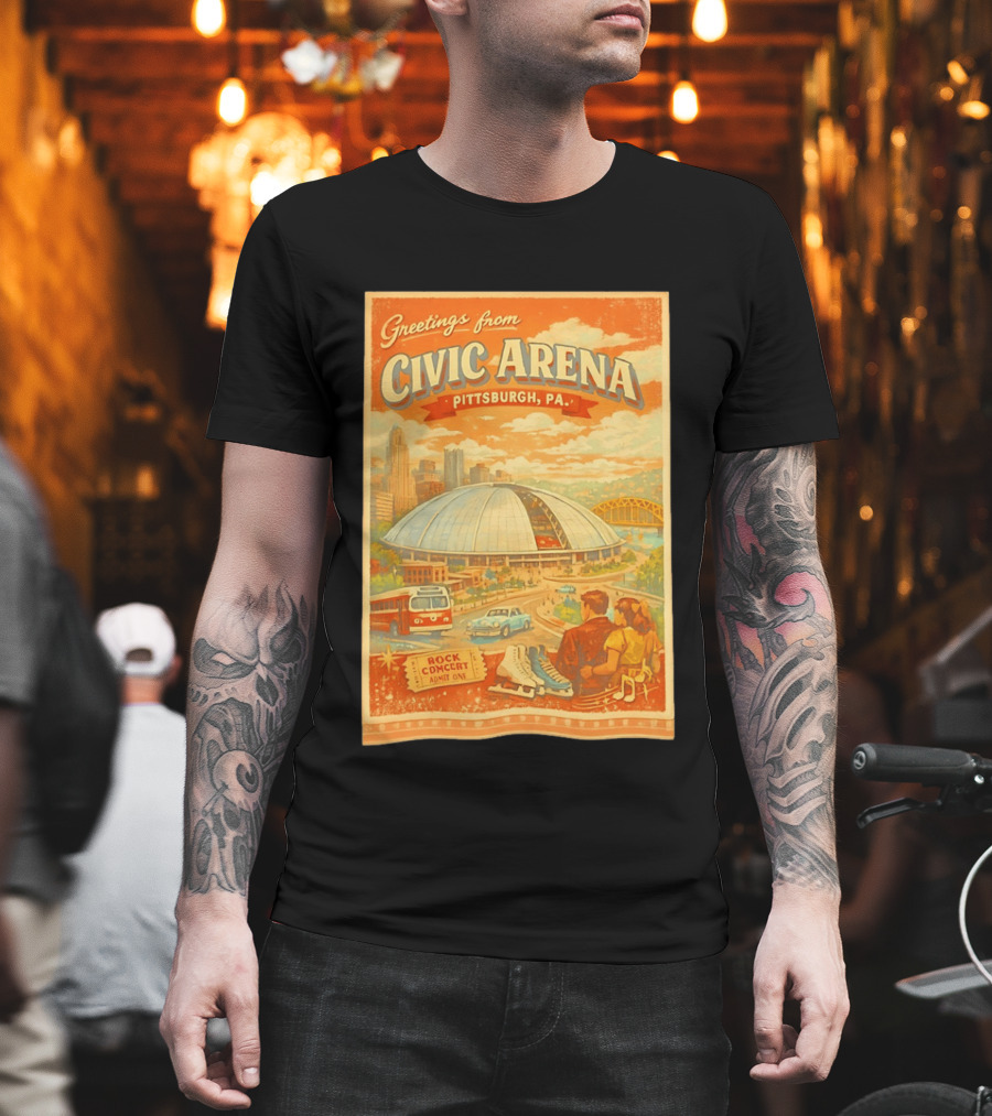 Greetings From Civic Arena Pittsburgh PA Rock Concert Admit One T-Shirt