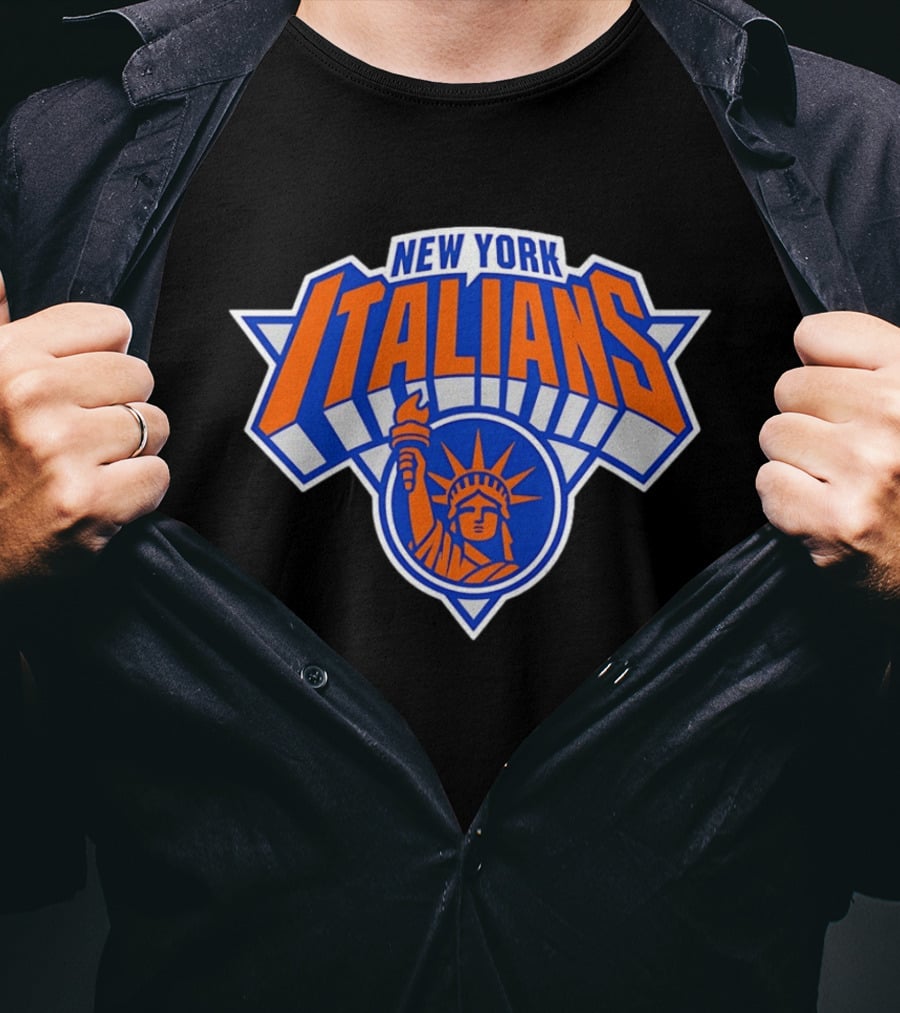 New York Italians Statue Of Liberty Knicks Basketball T-Shirt