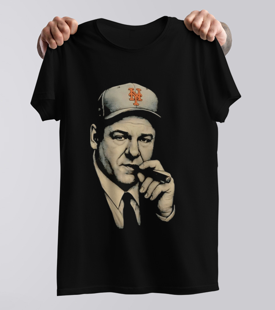 Tony Soprano New York Mets Cap Smoking Cigar T-Shirt