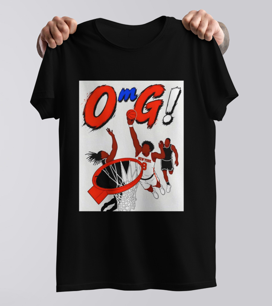 OMG OG Anunoby New York Knicks Dunking NBA 2026 Cartoon T-Shirt