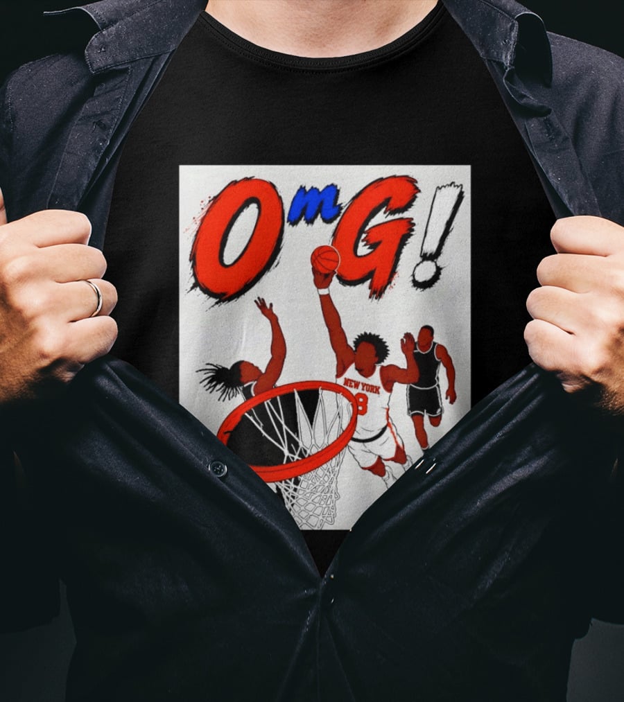 OMG OG Anunoby New York Knicks Dunking NBA 2026 Cartoon T-Shirt