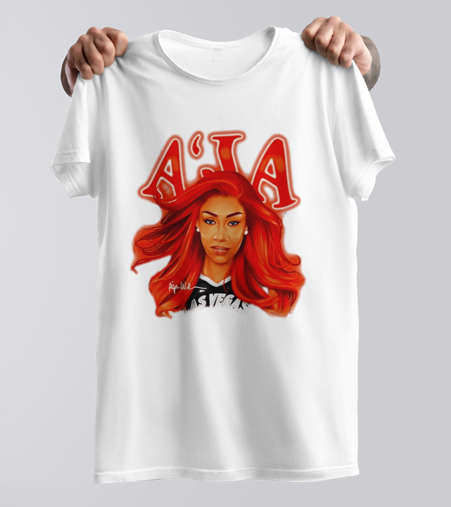 A'ja Wilson Aces Las Vegas Playa Society T-Shirt