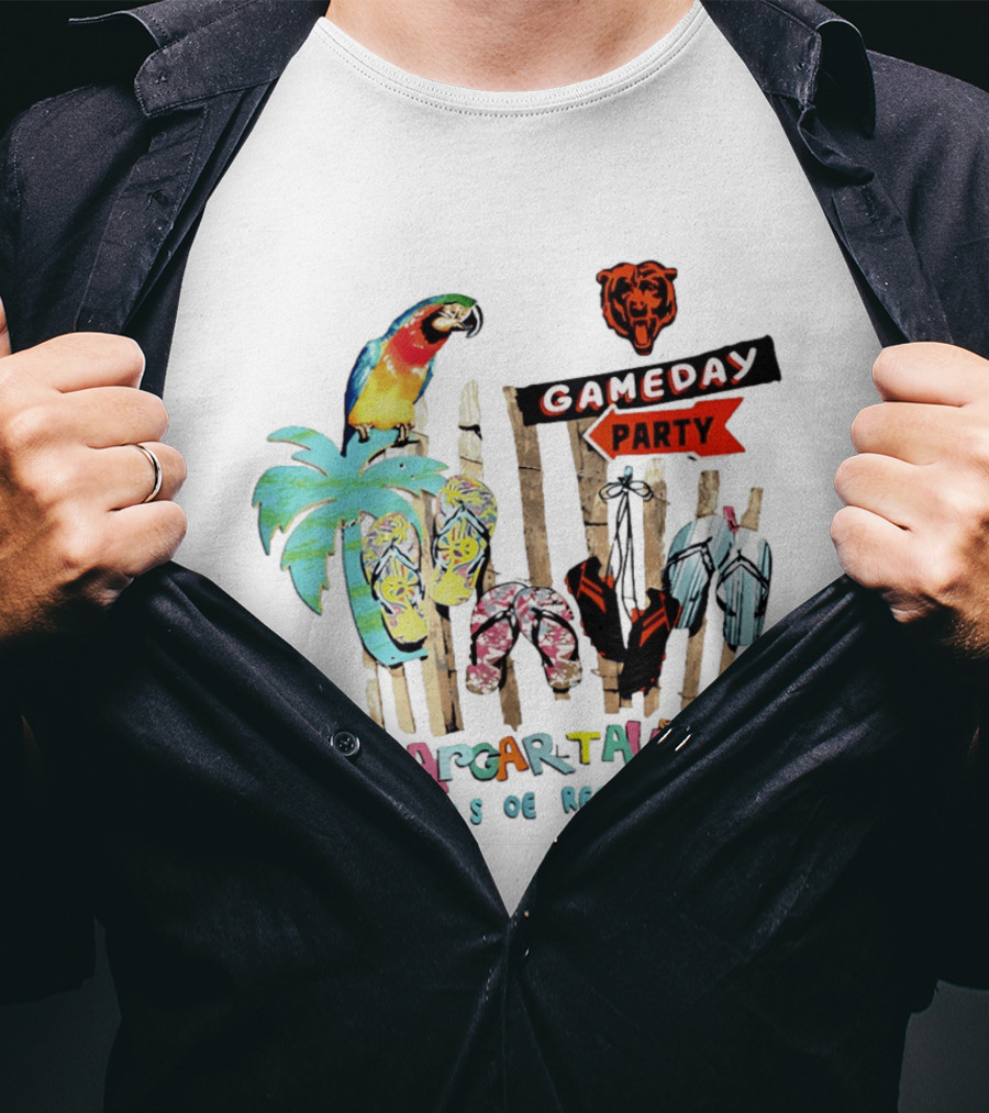 Chicago Bears Margaritaville Gameday Party No Shoes Required T-Shirt