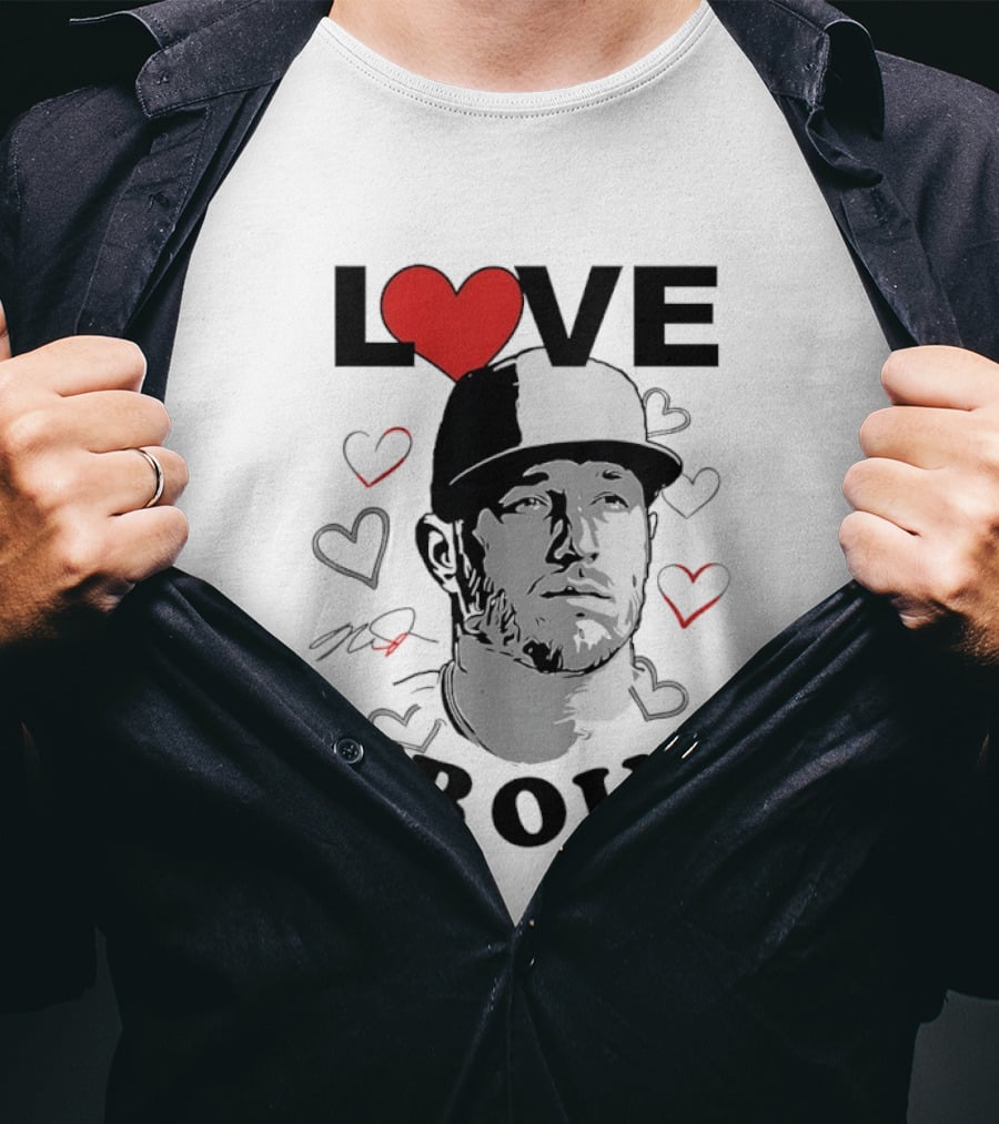 Love Mike Trout Los Angeles Angels Heart Baseball Player T-Shirt