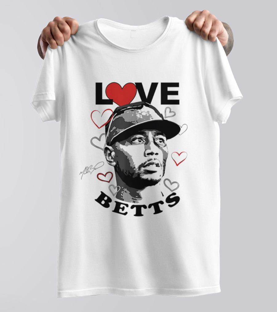 Love Betts Heart Baseball Los Angeles Dodgers Mookie T-Shirt