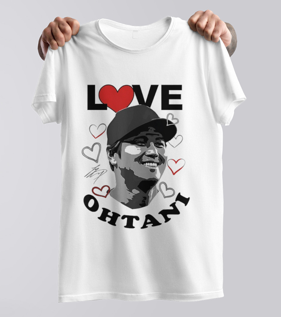 Love Shohei Ohtani Baseball Heart Los Angeles T-Shirt