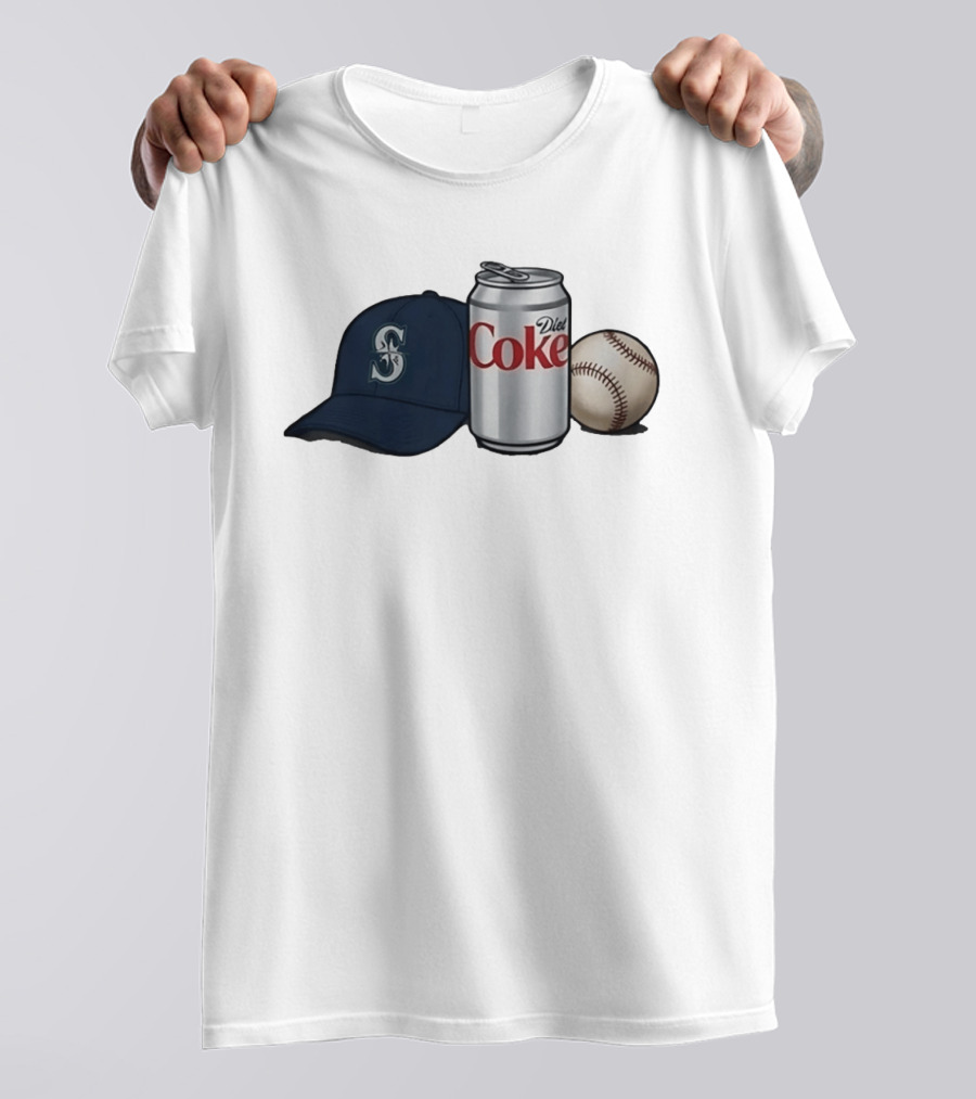 Mariners Diet Coke Baseball Cap And Ball T-Shirt