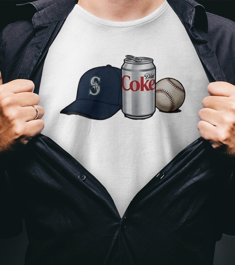 Mariners Diet Coke Baseball Cap And Ball T-Shirt