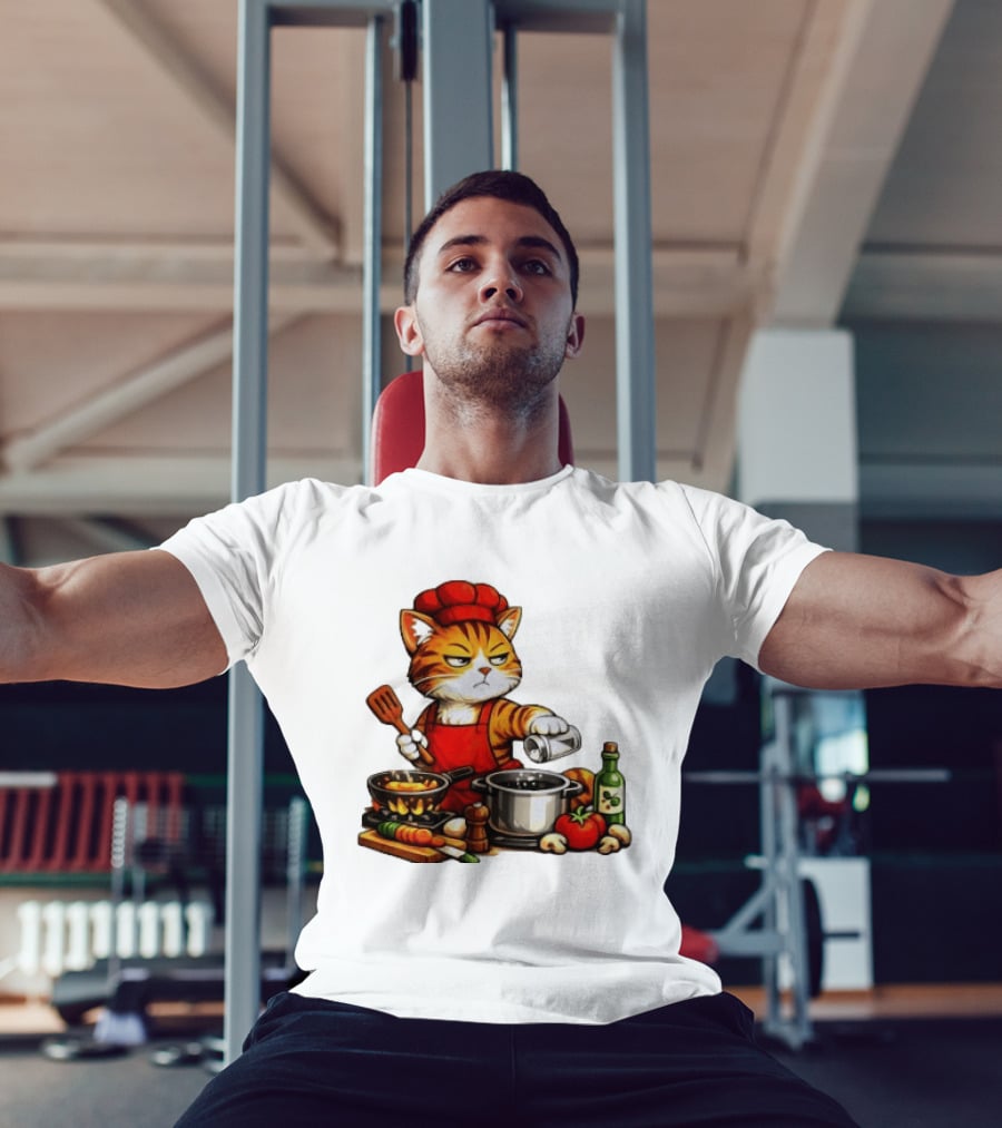 I Cook Better When You're Not Ing Cat Chef Cooking Scene T-Shirt