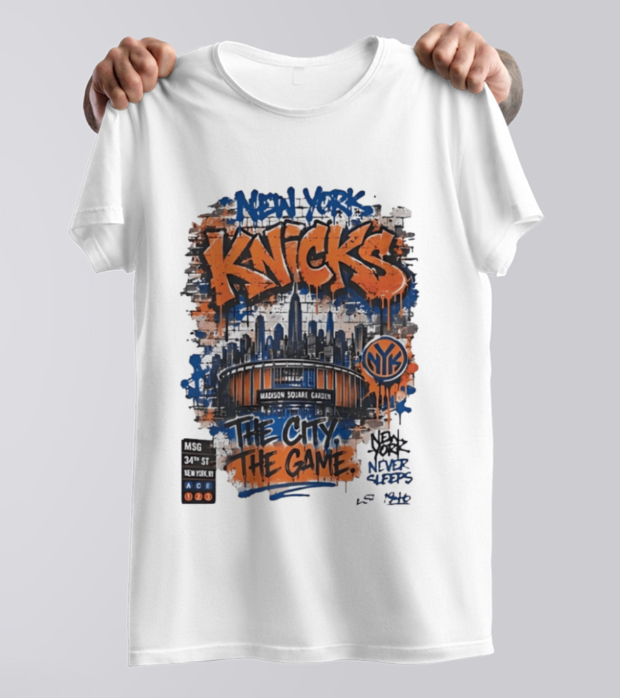 New York Knicks MSG Madison Square Garden 34th Street Graffiti T-Shirt