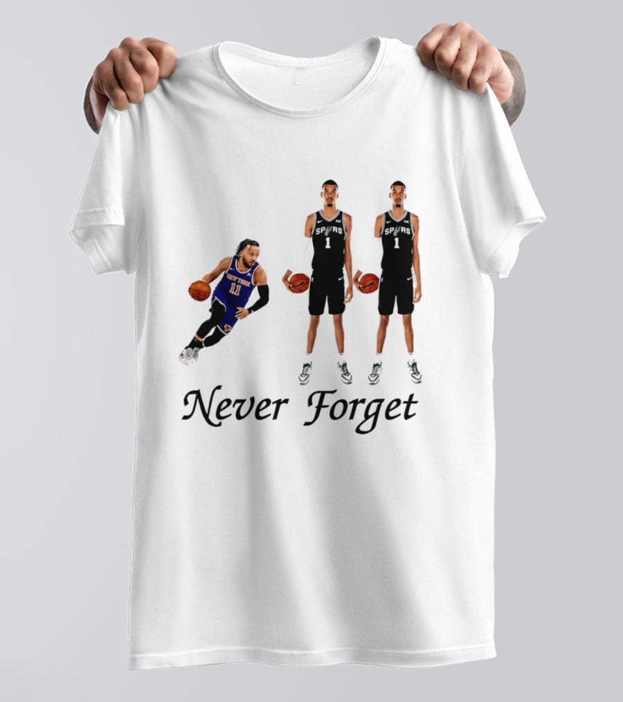 Jalen Brunson 11 Victor Wembanyama 1 Never Forget T-Shirt