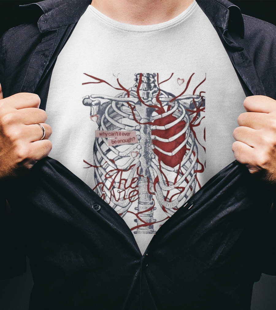 Olivia Rodrigo The Cure Why Can't I Ever Be Enough Skeleton Ribs Heart T-Shirt