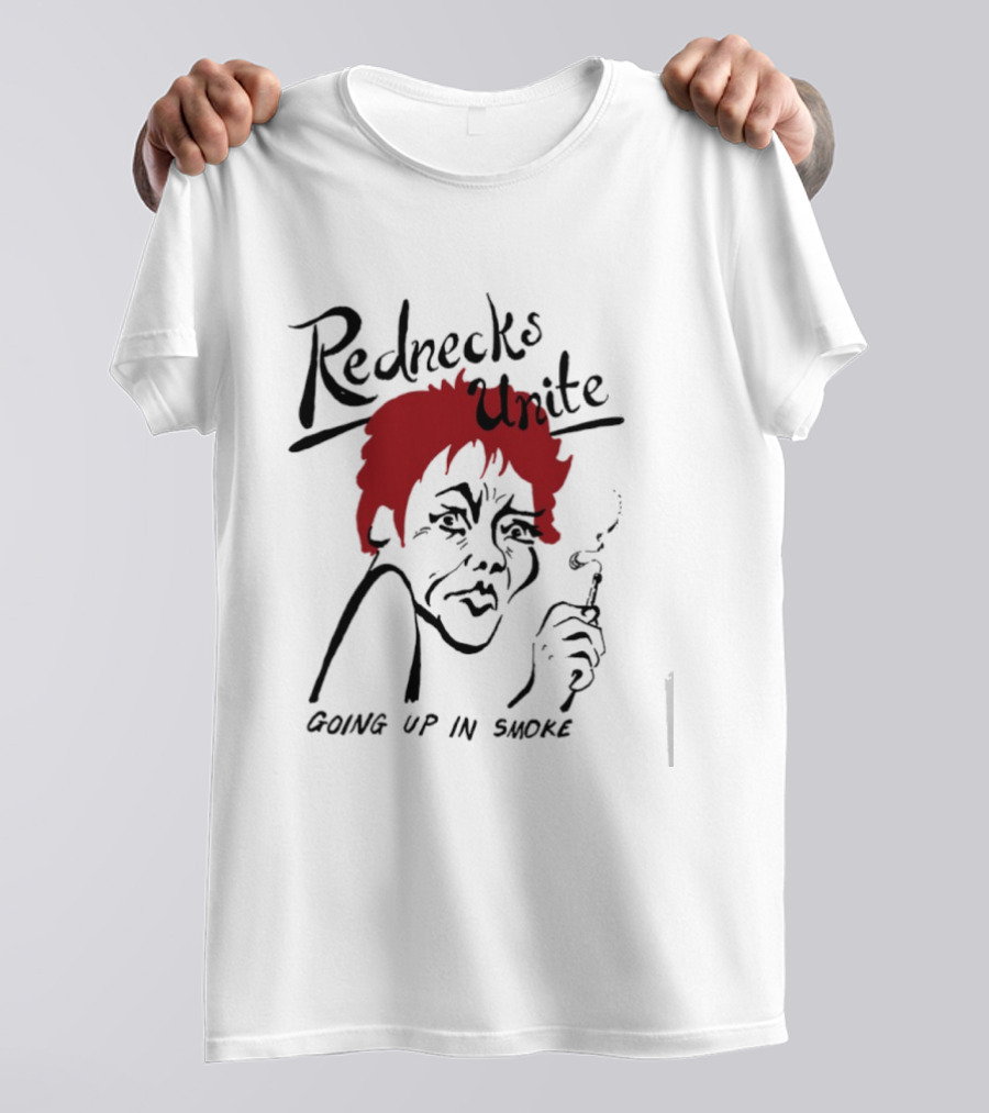 Rednecks Unite Going Up In Smoke Retro Cartoon Style Smoking T-Shirt