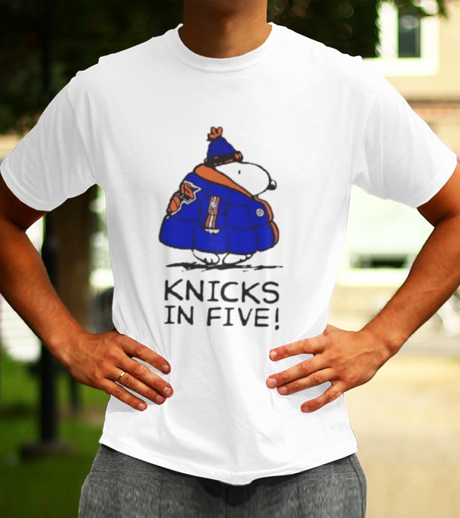 Snoopy Knicks In Five Peanuts Basketball Fan T-Shirt