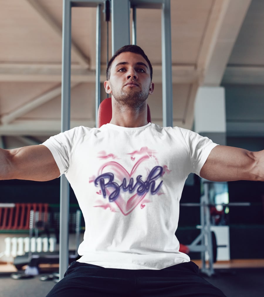 Bush Heart Graffiti Red And Blue T-Shirt