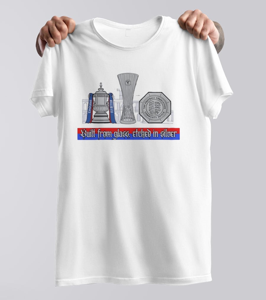 Crystal Palace Emirates FA Cup Community Shield Built From Glass Etched In Silver T-Shirt