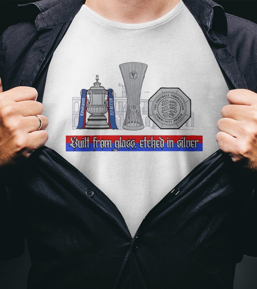 Crystal Palace Emirates FA Cup Community Shield Built From Glass Etched In Silver T-Shirt