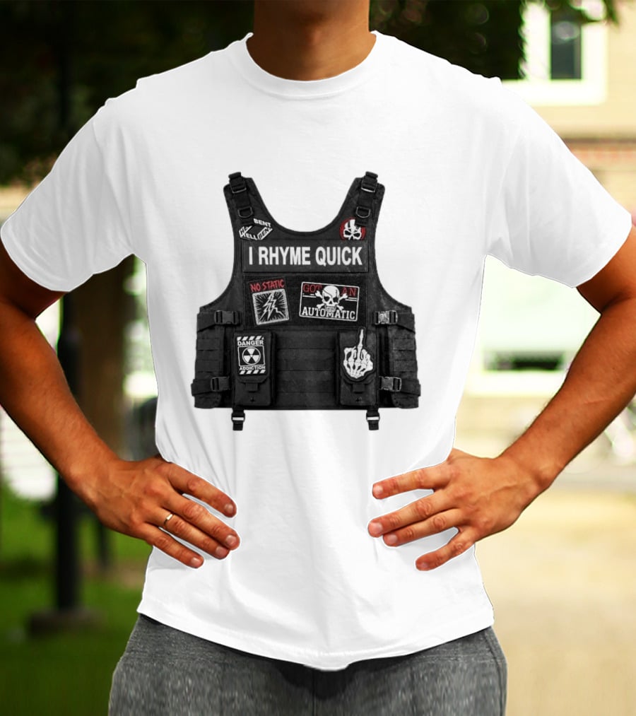 Hellbent Records I Rhyme Quick No Static Got An Automatic Danger Addiction T-Shirt