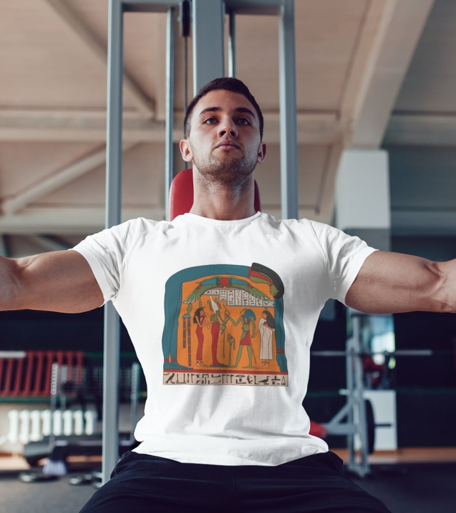 Panel Of Tabakenkhonsu Egyptian Hieroglyphs And Deities T-Shirt