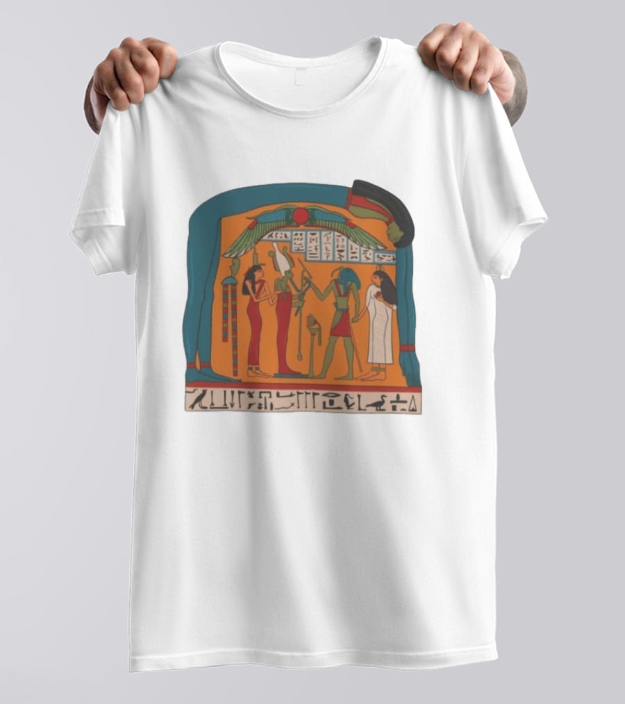 Panel Of Tabakenkhonsu Egyptian Hieroglyphs And Deities T-Shirt