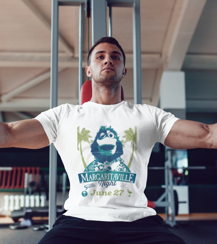 Philly Phanatic Margaritaville Night 5 O' Somewhere June 27 Palm Trees T-Shirt