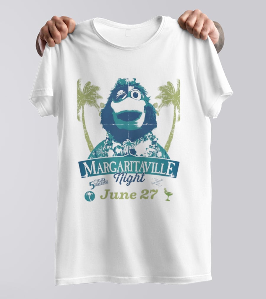 Philly Phanatic Margaritaville Night 5 O' Somewhere June 27 Palm Trees T-Shirt