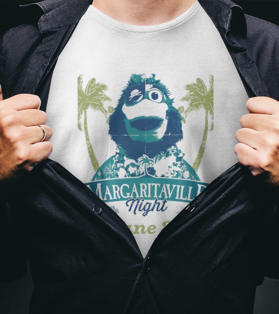 Philly Phanatic Margaritaville Night 5 O' Somewhere June 27 Palm Trees T-Shirt