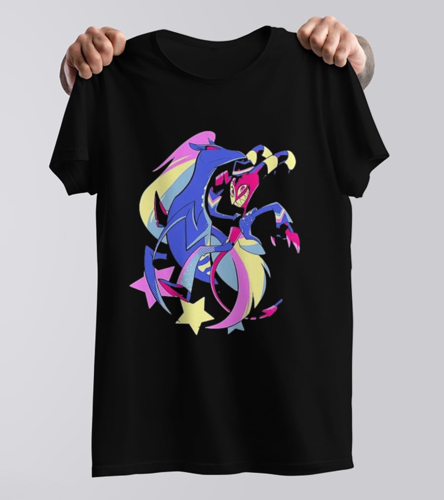 Blitz And Stolas Helluva Boss Neon Aesthetic Stars T-Shirt
