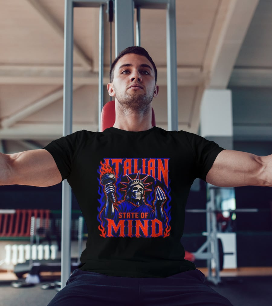Italian State Of Mind Skeleton Statue Of Liberty New York Knicks T-Shirt