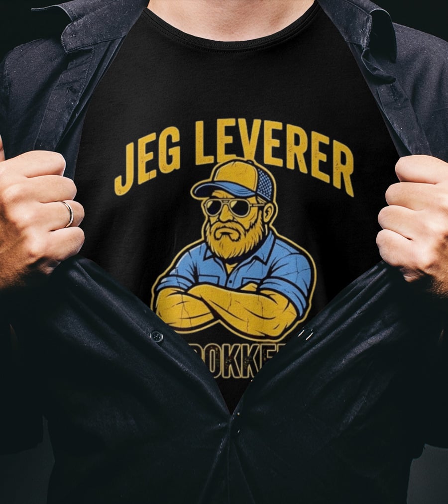 Jeg Leverer Du Brokker Dig Arm Crossed Bearded Guy In Sunglasses And Cap T-Shirt
