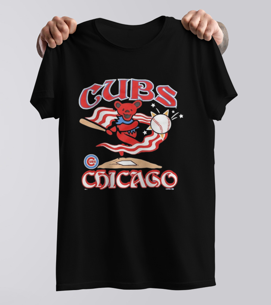 Chicago Cubs Grateful Dead Dancing Bear Baseball Collaboration T-Shirt